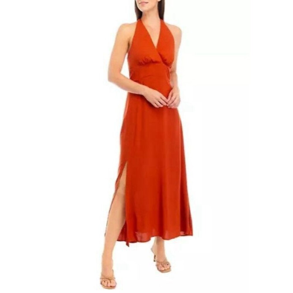 Vince Camuto Women’s Tiered Halter Dress Size Large, Rust